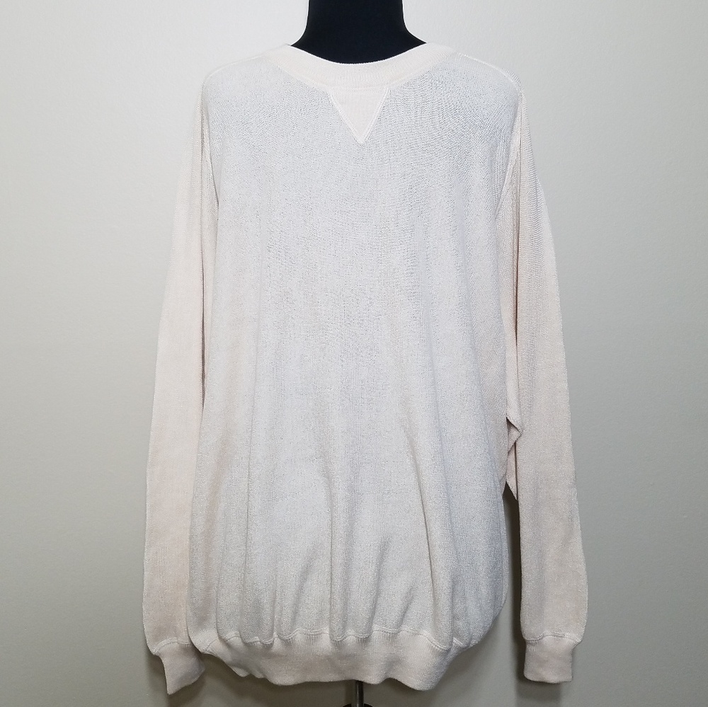 Tom James Sweater Crew Textured Pima Cotton XXL